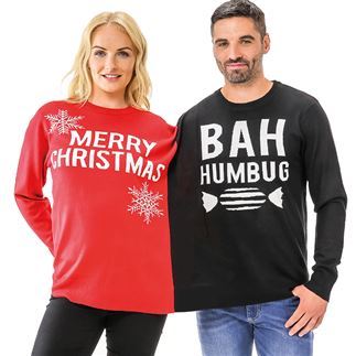 Adults Double Merry Christmas/Bah Humbug Christmas Jumper