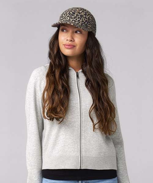Leopard print 6-panel cap