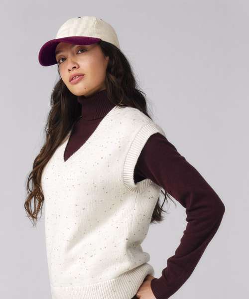 Contrast peak corduroy cap