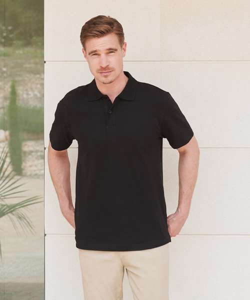 Stretch piqué polo shirt