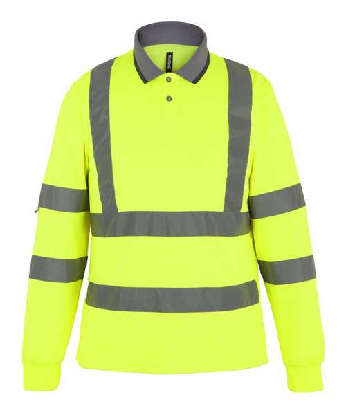 Hi-vis Pro contract long sleeve polo